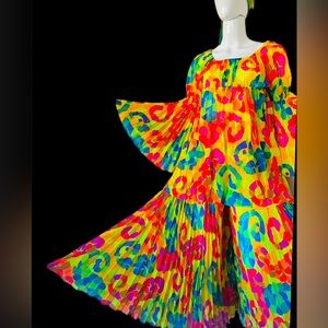 Sold Vintage 60’s 2 pc Pant Set Wide Palazzo Pants Cotton Gauze